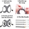 thumbnail image 4 of Dog Harness No Pull No Choke with Dog Leash Reflective Adjustable Outdoor Vest Padded Breathable Mesh Comfort with 2 Leash Attachments Easy Control for Small Medium Dogs(XS-Grey), 4 of 7
