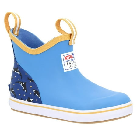 

Xtratuf Kid s Salmon Sisters Ankle Deck Boot Light Blue Big Kid Size 5