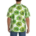 thumbnail image 5 of Wukai Green Kiwi Men's Casual Short-Sleeve Button Down Shirt - Lightweight Summer Dress Shirt for Daily Wear-4X-Large, 5 of 7