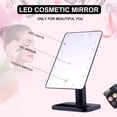 thumbnail image 3 of 20 LED Touch Screen Illuminated Makeup Stand Mirror Tabletop Lighted Cosmetic Mirrors Black, 3 of 8