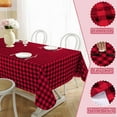 thumbnail image 3 of Vinyl Tablecloth Buffalo Plaid Rectangle 60 x 120 Inch with Flannel Backing, Waterproof & Non Slip Plastic Table Cloth, Heavy Weight Table Cover for Dining, Party, Indoor, Red and Black, 3 of 6