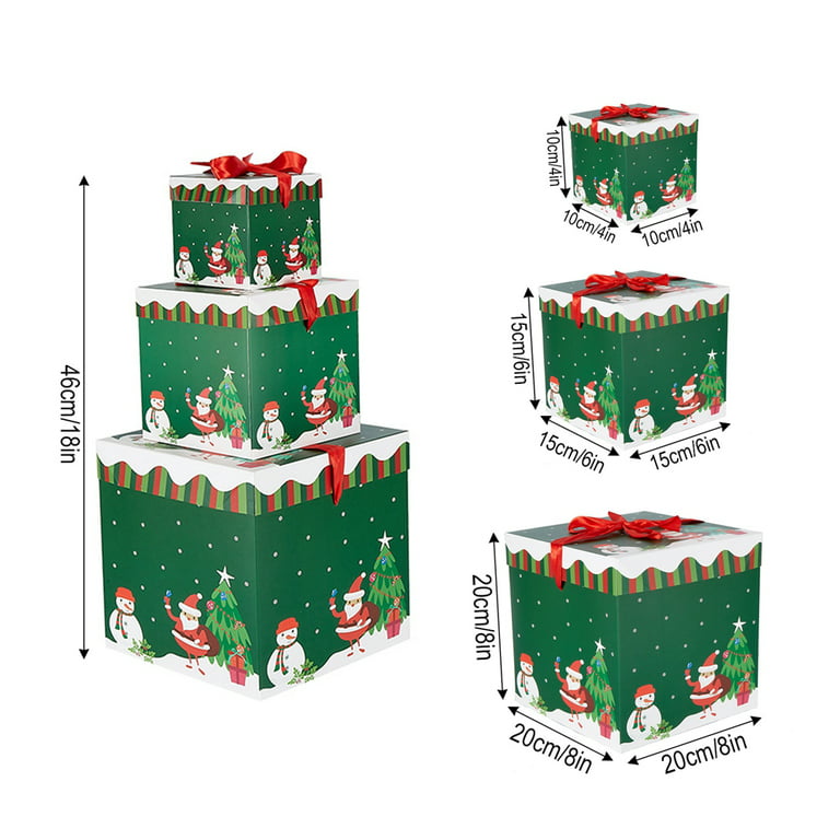 Set of 4 Christmas Square Nesting Boxes with Lids - 4.5, 4 and 3 -  household items - by owner - housewares sale 