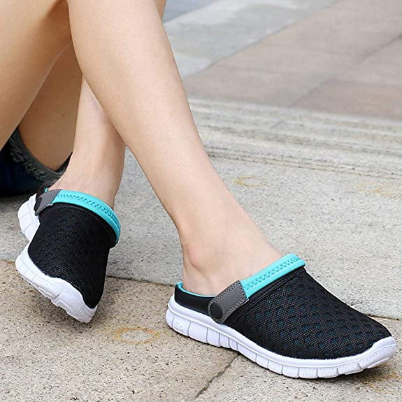 Summer Mens Slippers Clogs Garden Shoes Womens Light Mesh Breathable Slip-On Outdoor Sandals 
