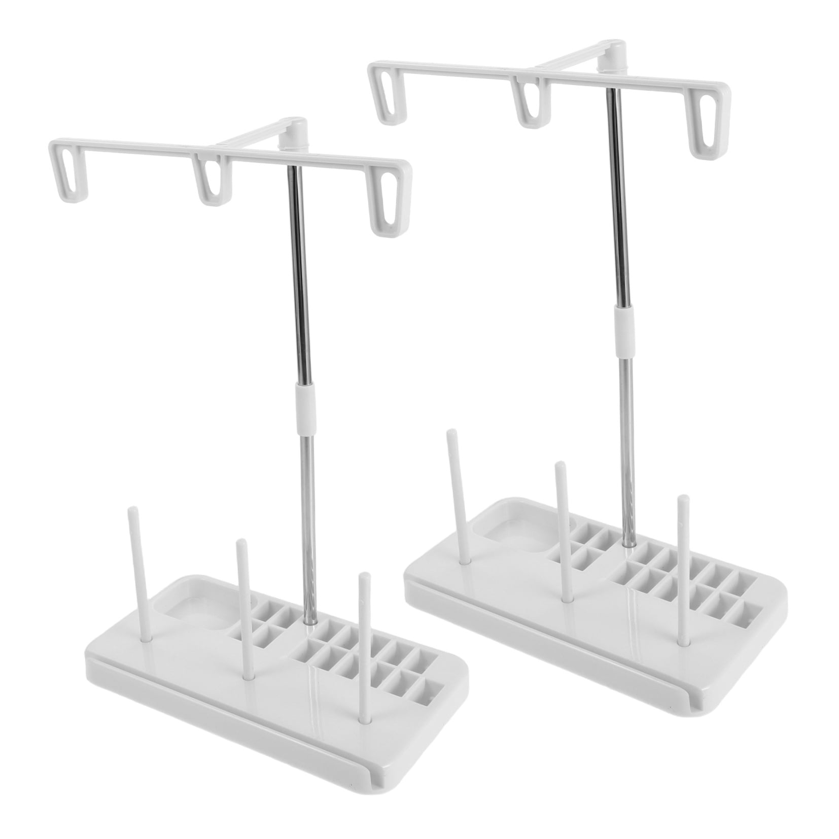 ELAYARD 2-Pack White Plastic Sewing Machine Spool Holders with Rotatable Design for Easy and Smooth Thread Organization