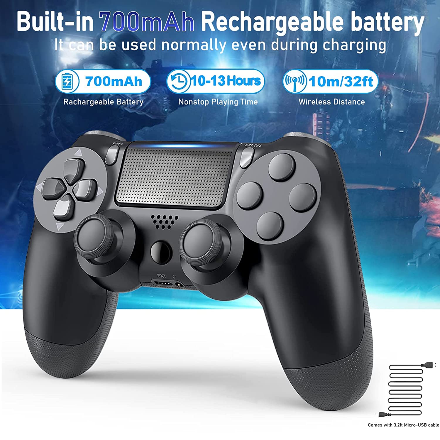 El Mando De Ps4 Tiene Microfono 2 Packs Replacement for PS4 Controller, PS4 Controller Wireless, Bluetooth  Gamepad with Upgraded Analog Sticks/Dual Vibration/6-Axis Motion Sensor,  Compatible with PS4/ Slim/Pro - Walmart.com