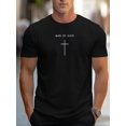 thumbnail image 1 of [Faith Inspired T-Shirt] Soft Cotton Men's 'for Man of God' Black T-Shirt - Breathable & Durable, Faith-Inspired Cross Print, Crew Neck, Short Sleeve, Casual Daily Wear, 1 of 5