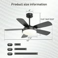 thumbnail image 3 of Sofucor 42'' Black Bedroom Ceiling Fans with Lights and Remote, 3 of 12