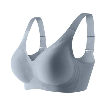 

Malibure Sports Bras For Women Women s Unrimmed Back Adjustable Wide-Shoulder Sports Plus Size Underwear Bra Blue M