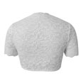 thumbnail image 5 of Girls Stand Collar Puff Bubble Sleeve Cotton Crop Top Kids Button Front Bavarian Festival Short Shirt, 5 of 7