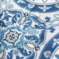 thumbnail image 3 of Elrene Vietri Medallion Blue Block Print Stain & Water Resistant Indoor/Outdoor Tablecloth 60x120, 3 of 5