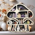 thumbnail image 2 of Wooden Mushroom Floating Shelves, Crystal Display Shelf for Wall, Cute Mushroom Wall Decor, Rock Gem Stone Storage Organizer, Essential Oil Holder Hanging Case, Meditation Art Spiritual Gift, 2 of 8