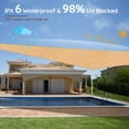 thumbnail image 6 of IC ICLOVER 12' x 12' Waterproof Sun Shade Sail Square Canopy Awning Shelter Polyester Fabric Cloth for Patio Yard Deck Pergola Outdoor Sun Sail Shade 98% UV Block Sunshade - Sand, 6 of 8