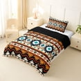 thumbnail image 2 of jejeloiu Bold Aztec Twin Comforter Sets,Tribal Print Bedding Set For Boys,Orange Black,Black Reversible,2 Pieces,1 Comforter and 1 Pillowcase, 2 of 7
