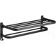 thumbnail image 4 of Toallero de baño, estante de almacenamiento plegable montado, espacio de aluminio, toallero de baño montado en la pared de 40 cm, negro, 4 of 5