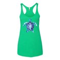 thumbnail image 2 of Wild Bobby, Sea Turtle Tie Dye Art Animal Lover Tri-Blend Racerback Tank Top, Envy, Small, 2 of 3