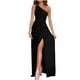 thumbnail image 1 of Vestidos largos de cintura alta sin mangas con un hombro y abertura para adelgazar sólidos de verano para mujer Fridja hjkh4219, 1 of 8