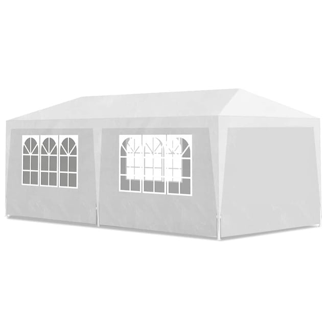 Carpa para fiestas VidaXL, blanca, para jardín, 6 x 3 m, resistente a los rayos UV