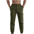 thumbnail image 2 of COSFO Green Tactical Pants for Men Full Carpenter Taper Workwear Comfort Waist Solid Belt Mens Casual Pants, 2 of 6