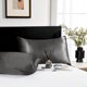 thumbnail image 4 of Deconovo Funda de almohada de seda Queen para cabello y piel, paquete de 2, gris carbón, fundas de almohada de satén con cierre de sobre, protector de almohada suave y antideslizante, 4 of 8