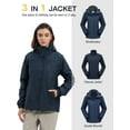 thumbnail image 6 of OutPro Women's Waterproof 3 in 1 Ski Jacket Windproof Activewear,Dark Blue,XXL, 6 of 11