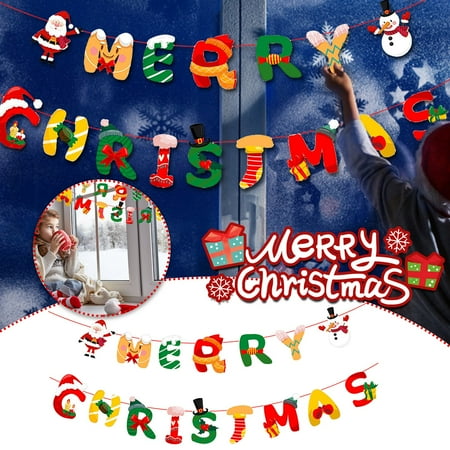 

WOXINDA Bunting Layout Decoration Atmosphere Christmas Pull And Christmas Paper Christmas Flags Cartoon Scene Home Decor