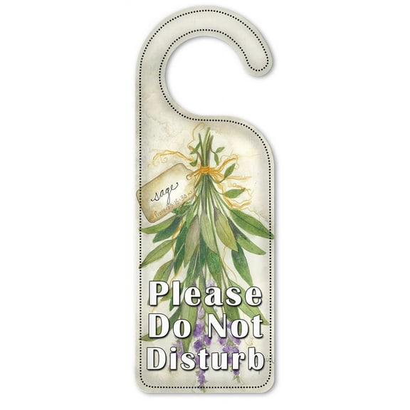 Do Not Disturb Door Knob Hanger Sign - Sage