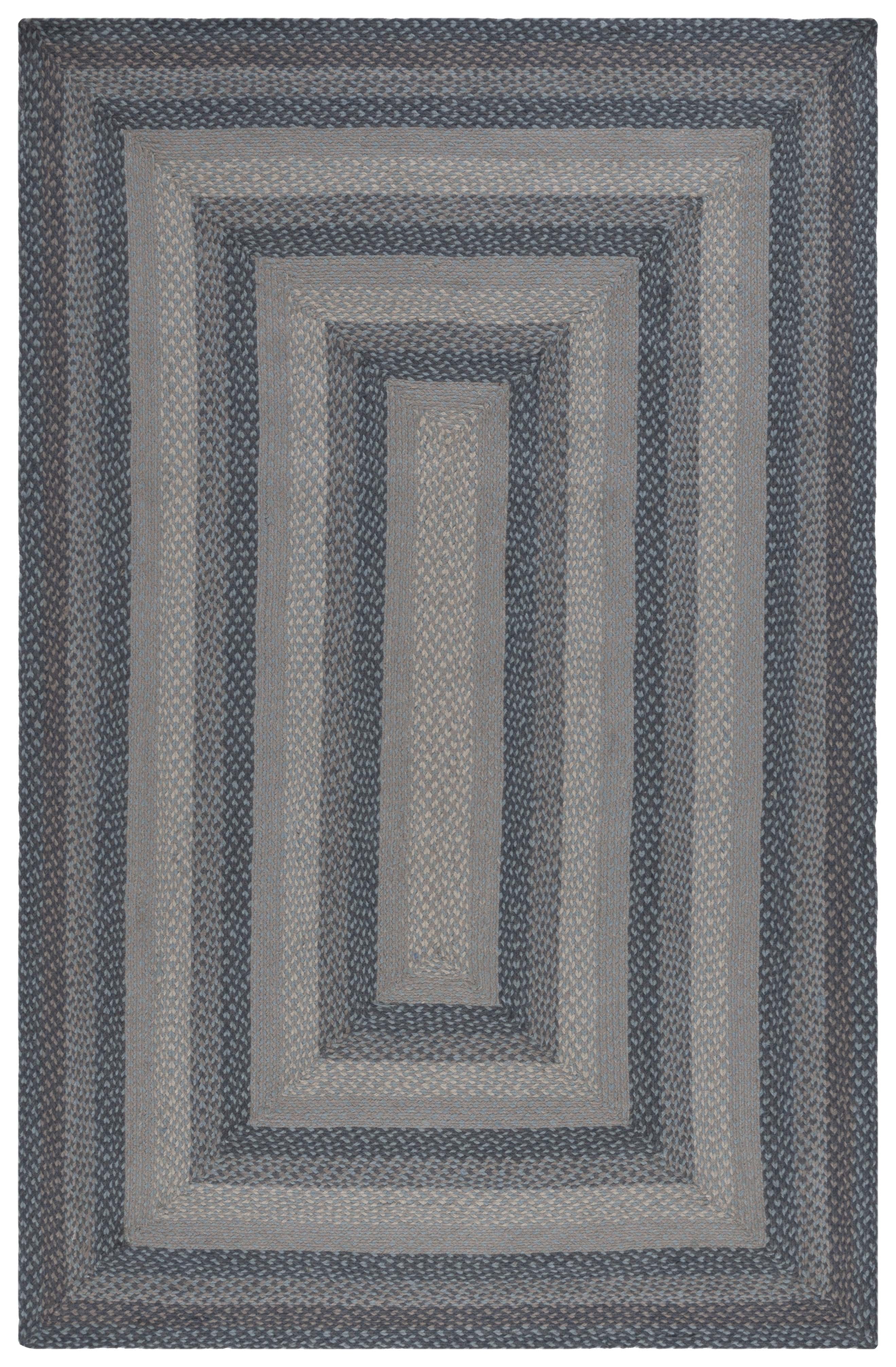 SAFAVIEH Braided Dorinda Bordered Reversible Area Rug, Gray/Blue, 4' x 6'