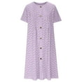 thumbnail image 4 of ITSAME Women's Midi Dress, Short Sleeve Comfy Causal Round Neck Summer Flare Fit Dresses Purple L, 4 of 6