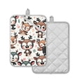 thumbnail image 2 of Pot Holders Set of 2 Heat Resistant 338℉ Kitchen Oven Gloves Potholder Cooking Baking Microwave Mitts Funny Cartoon Deers, 2 of 7