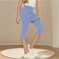 thumbnail image 2 of JTSRKL Skirted Leggings for Girls Summer Basic Solid Color Tennis Golf Skorts Capris Gym Yoga Legging with Skirts Light Blue 15-16 Years, 2 of 7