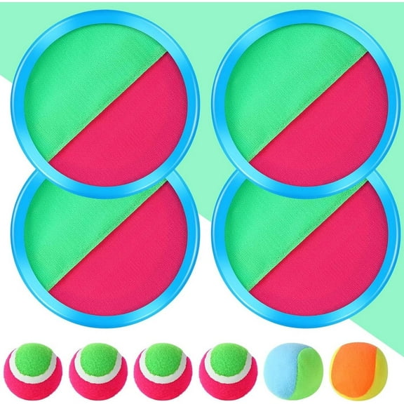 Toss and Catch Ball Game Set with 4 Discs & 6 Balls Outdoor Beach Games