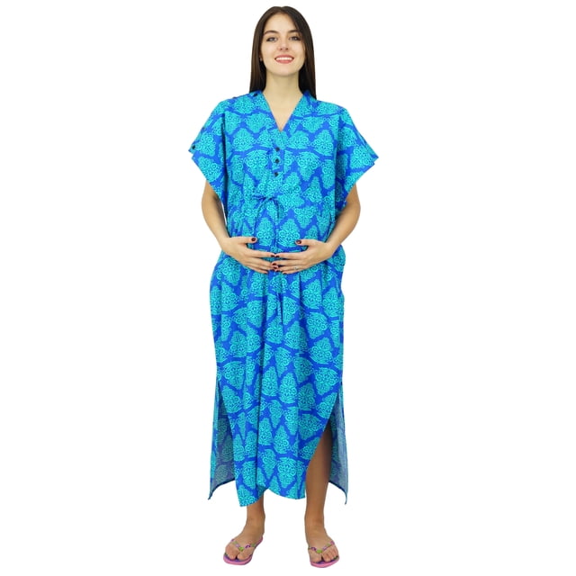 Bimba Kaftan de Maternité en Coton Robe d'Accouchement pour Hôpital Caftan de Nuit