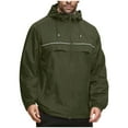 thumbnail image 2 of Zimjoy Men's Rain Shell Jackets M-5XL Packable Waterproof Rain Jacket Breathable Hooded Men's Lightweight Jackets Adjustable Neckline Outdoor Hiking Fishing Coats, Dark Green M, 2 of 6