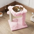 thumbnail image 2 of Amolife 14.1" Cat Tree with Hammock, Sisal Scratching Post, Plush Bed, Stable Cat Furniture for Indoor Cats and Kittens, Pink, 2 of 9