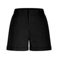 thumbnail image 6 of CAIVO Women Casual Loose Fit Wide Leg Cropped Summer Breathable Blend Elastic Waist Comfortable Shorts For Ladies Versatile Outdoor Work Solid Color Bottoms, 6 of 7