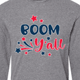 thumbnail image 4 of Inktastic 4th of July Boom Y'all with Red White and Blue Stars Long Sleeve T-Shirt, 4 of 5
