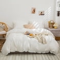 thumbnail image 2 of Move Over White Ruffle Pillow Shams Queen Ruffled Pattern White Boho Standard Pillowcases 100% Washed Microfiber, 2 of 7