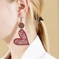 thumbnail image 4 of RyanK Valentine'S Day Gifts Valentine'S Day Decorations Valentine's Day Gift Wooden Round Geometric Earrings Vintage Hollowed Out Round Earrings Great Light Statement Jewelry For Women, 4 of 6