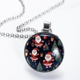 thumbnail image 2 of Santa Claus Glass Circular Pendant Necklace - Elegant Jewelry for Women, 2 of 5