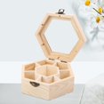 thumbnail image 1 of Joyero hexagonal de madera MACHAO vintage con tapa, 1 of 5