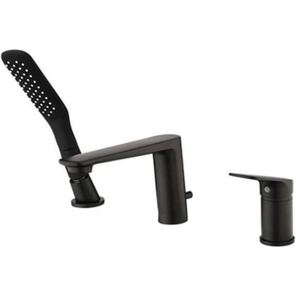 Bath Faucets With Shower, Bath Shower Mixer Faucet Brass 3 Hole Bath Mixer Faucetss Multifunction Hot And Cold Water Bathroom Tub Faucet-Black