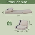 thumbnail image 2 of Folding Sofa Bed, Human Dog Bed for Adult with 6-Position Adjustable Backrest, Metal Frame & Handle, Lazy Floor Lounger for Living Room Bedroom, Apartment, Beige, 2 of 6
