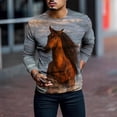 thumbnail image 5 of Men Clearance LYXSSBYX Mens Shirts Long Sleeve T Shirts Horse Retro 3D Printing Round Neck Long-sleeved Men's Spring and Autumn T-shirt, 5 of 7