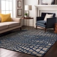 thumbnail image 4 of HomeRoots 677937 8 x 10 ft. Navy Blue, Gray & Taupe Abstract Geometric Washable Machine Made Rectangle Area Rug with UV Protection, 4 of 7