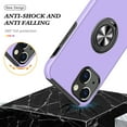 thumbnail image 6 of for iPhone 13 Mini Case, 360° Rotatable Ring Holder Kickstand Dual Layer Military-Grade Drop Tested Protection Support Car Holder Mount Magnetic Absorbing Bumper Phone Case, Purple, 6 of 7