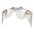 thumbnail image 3 of Wisewang Shoulder Body Chain Fashionable Shoulder Chain for Prom Wedding Summer Beach Gold Colorful Gold Colorful Neck Width 3cm, 3 of 6