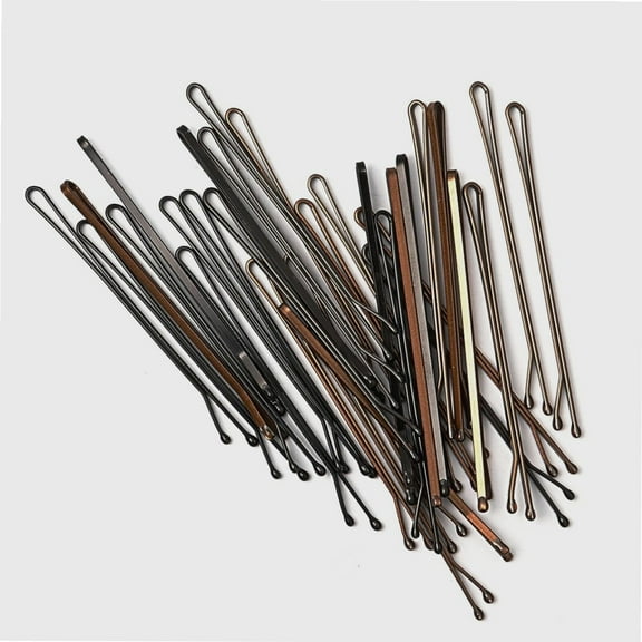 RED by Kiss Bobby Pins, Hair Pins for Women Girls Lady Kids, Flat Design Hair Grip Barrette Hairclip Hair Accessories (2 3/4"(Bronze&Black))