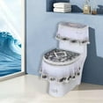 thumbnail image 4 of Inerposs European Lace Toilet Cover with Zipper - 3 Piece Bathroom Decorative Set for Tank and Seat, 4 of 6