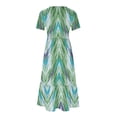 thumbnail image 4 of Robes d'Été Grande Taille pour Femmes 2024 Manches Courtes Col Rond Ample Imprimé Couleur Longue Robe Économisez jusqu'à 65 %!, 4 of 4