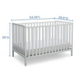 Delta Children Heartland 4in1 Convertible Crib, Greenguard Gold Certified, Bianca White